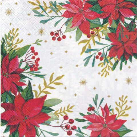 Papierservietten "Weihnachtsstern", 33 x 33 cm, 20 Stück
