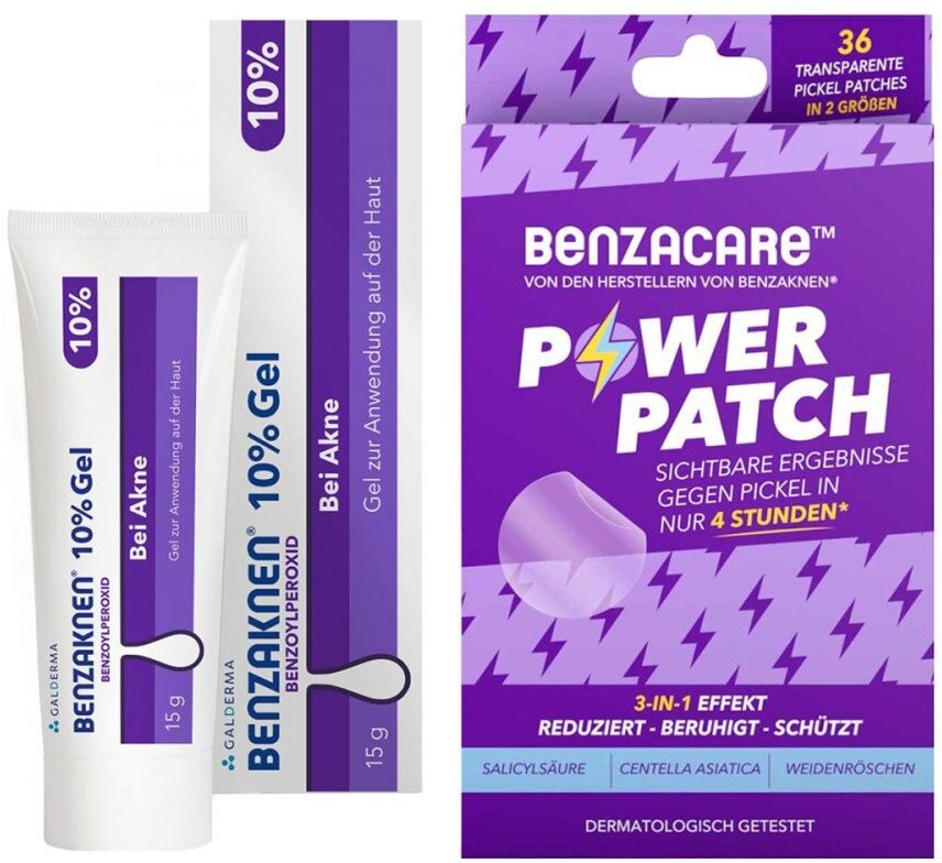 Benzaknen 10% + Benzacare Power Patch gegen Pickel