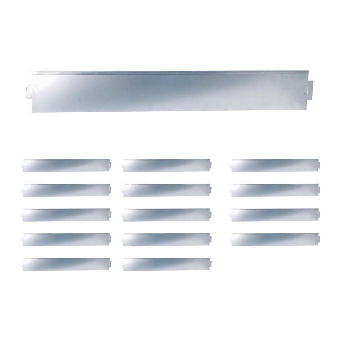 Relaxdays Graskant Borderrand Set van 15 stuks, Zilver, H x B: 15 x 100 cm, Staal