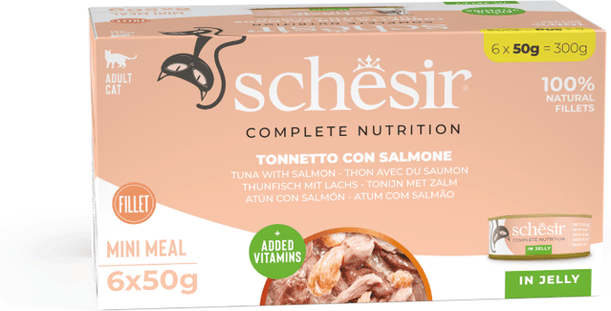 Schesir Cat Pack Lata Atum com Salmão em Geleia 8 uds x 6 uds