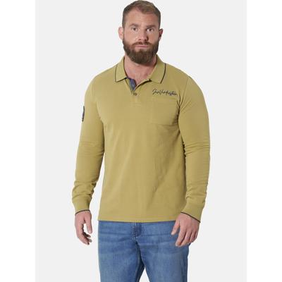 Langarm-Poloshirt JAN VANDERSTORM "Langarm-Poloshirt RUDIN", Herren, Gr. 7XL, grün (khaki), Shirts