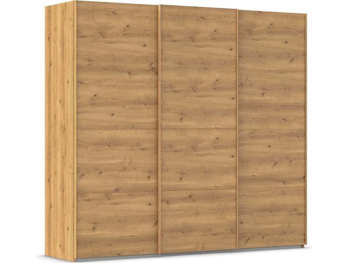 Schwebetürenschrank, Holzwerkstoff, Asteiche, 242×223×68 cm, 3 Türen, Modern, Rauch