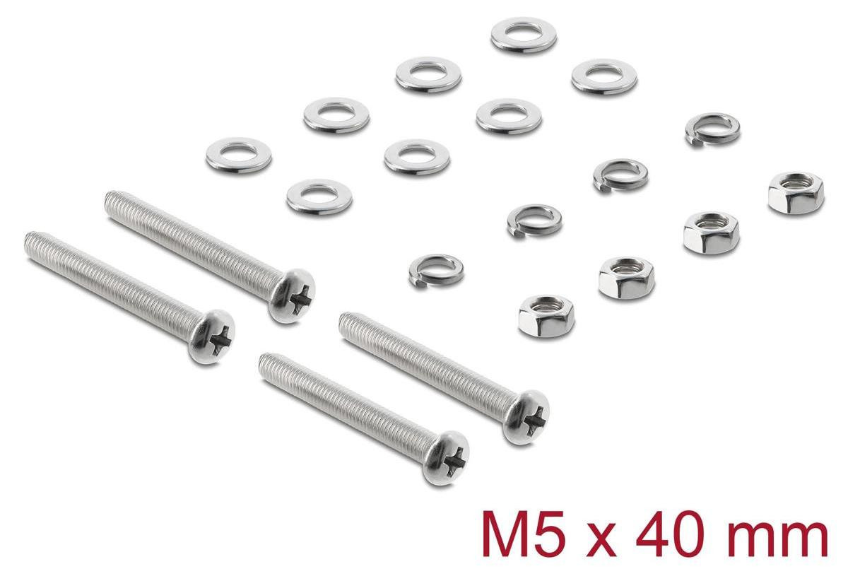 Delock Set van 20 roestvrijstalen schroeven voor ventilatoren, M5 x 40 mm