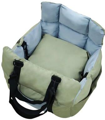 Inspire Select Portable Dog Car Seat Booster With Storage Pocket Washable Pet Travel Bed & Safety Carrier green