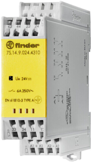 FINDER Module relais 7S.14.9.024.4310 à commande forcée 24 V CC (7S1490244310)