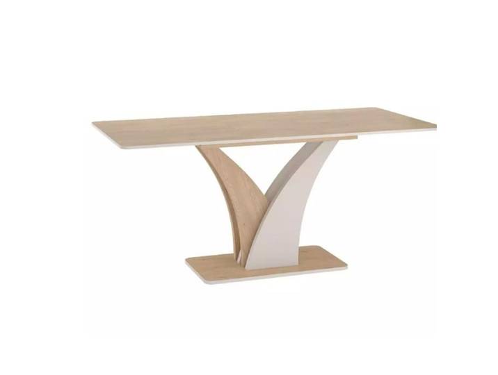 Table à Manger - Meubles&Design - Table repas extensible chêne clair et cachemire 8 personnes THALYAZ