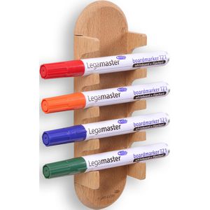Legamaster Stiftehalter 7-122125 WOODEN magnetisch, für Glasboards, Holz, für 4 Marker, braun