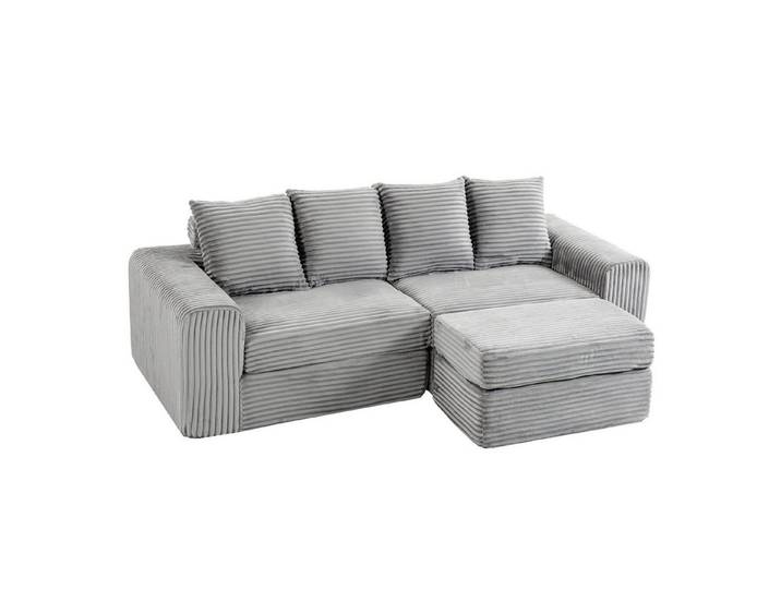 Orvane Schlafsofa 245 cm Sofa, Cordsofa mit tiefer Sitzfläche, breiten Armlehnen