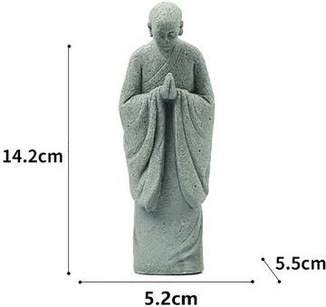 Inspire Essentials Zen Monk Miniature Statue Meditation Garden Aquarium Decor a