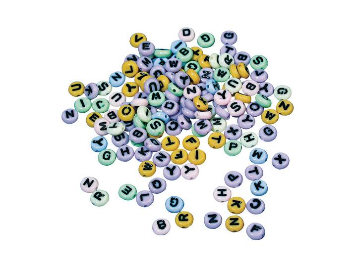 Rayher Plastik-Buchstaben-Perlen Rund ⌀ 6 mm 40 g