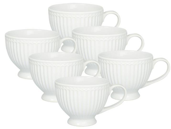 Greengate Tasse Alice Teetasse white 0,4l Set6, Steinzeug