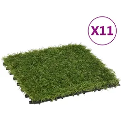 vidaXL Kunstrasen-Fliesen 11 Stk. Grün 30x30 cm