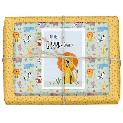 Geschenkpapier-Set für Kinder: Dschungel, Safari Tiere, Zoo, Sonstige von , Dabelino