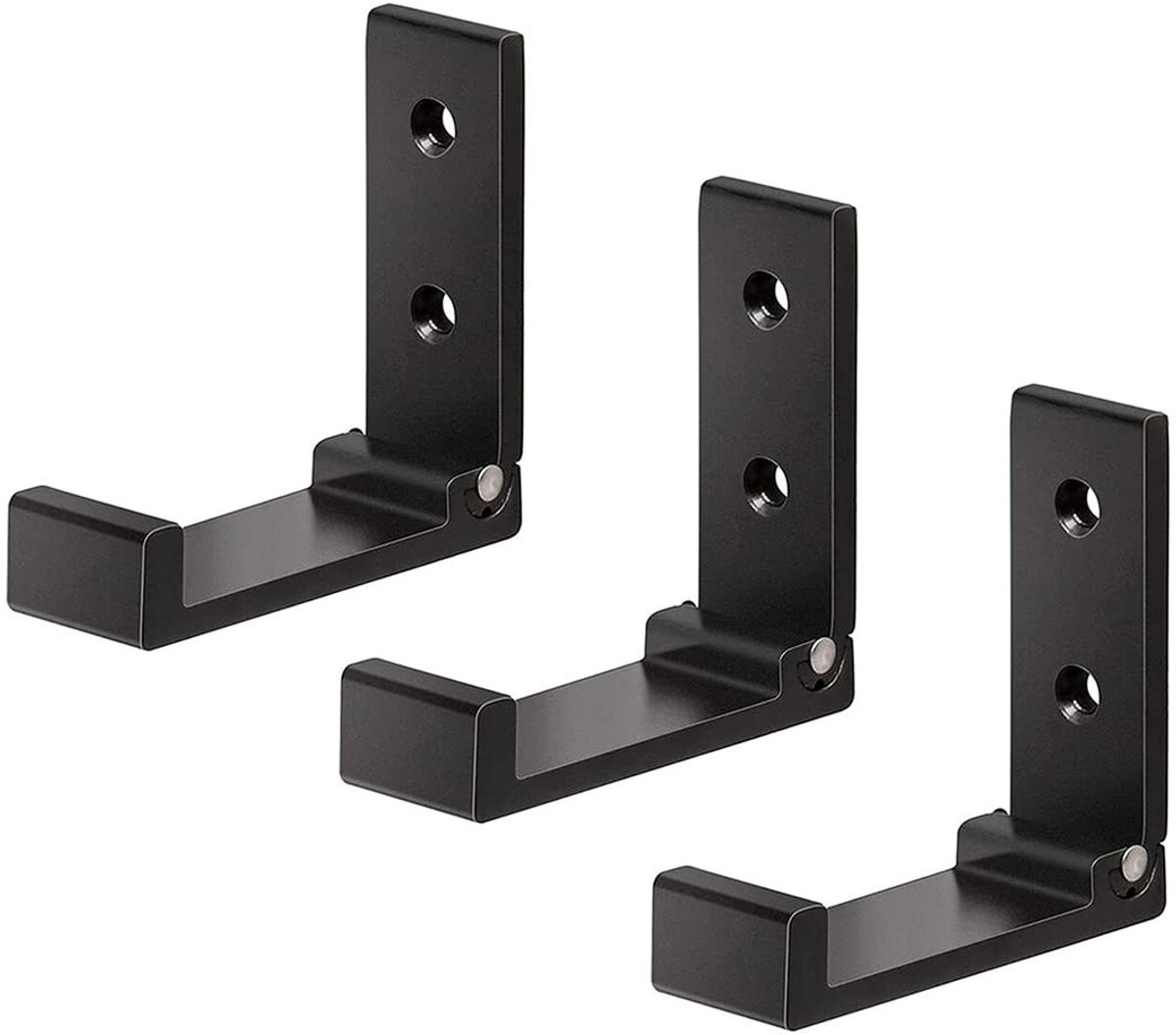 ONF3 Opvouwbare wandhaak Zwart Aluminium - 3 stuks