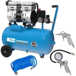 Güde Flüster Kompressor Airpower 150/8/24 SILENT 24L 8bar 3tlg Set Reifenfüller