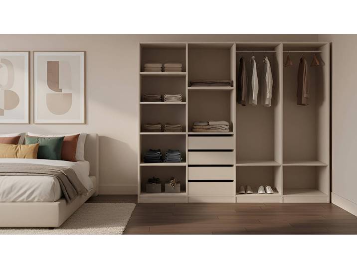 Schlafzimmer-Kleiderschranksystem Premium Dekore Sand­beige