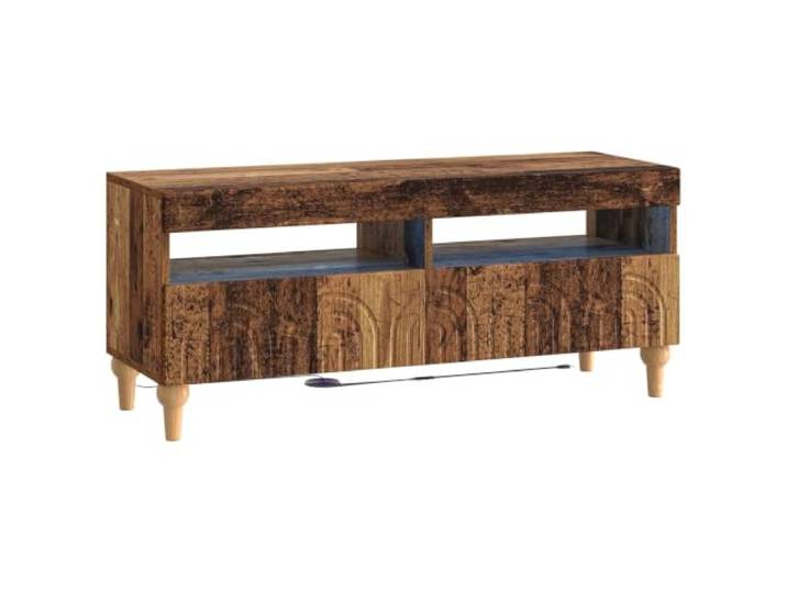 TV-Möbel mit LED aus Holz, Farbe Holz, moderner Stil Um 90 ° drehbare Türen, flexible LED-Leuchten, großer Raum, platzsparend, Inneneinsatz, Montage erforderlich, 17,2 kg