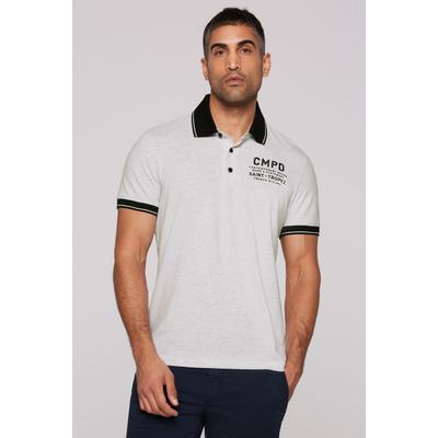 Poloshirt CMPD, Herren, Gr. S, weiß, Piqué, Material: 100% Baumwolle, bestickt, figurbetont normal, hoch geschlossener Ausschnitt, eingesetzt Bündchen, Shirts, mit Seitenschlitze und längerer Rückenpartie