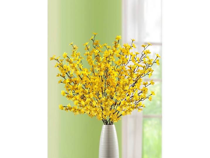 Täuschend echt aussehende Forsythienzweige, 5er-Set