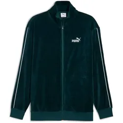 PUMA Essentials Elevated Velours Sweatjacke Herren 75 - green terrain XL