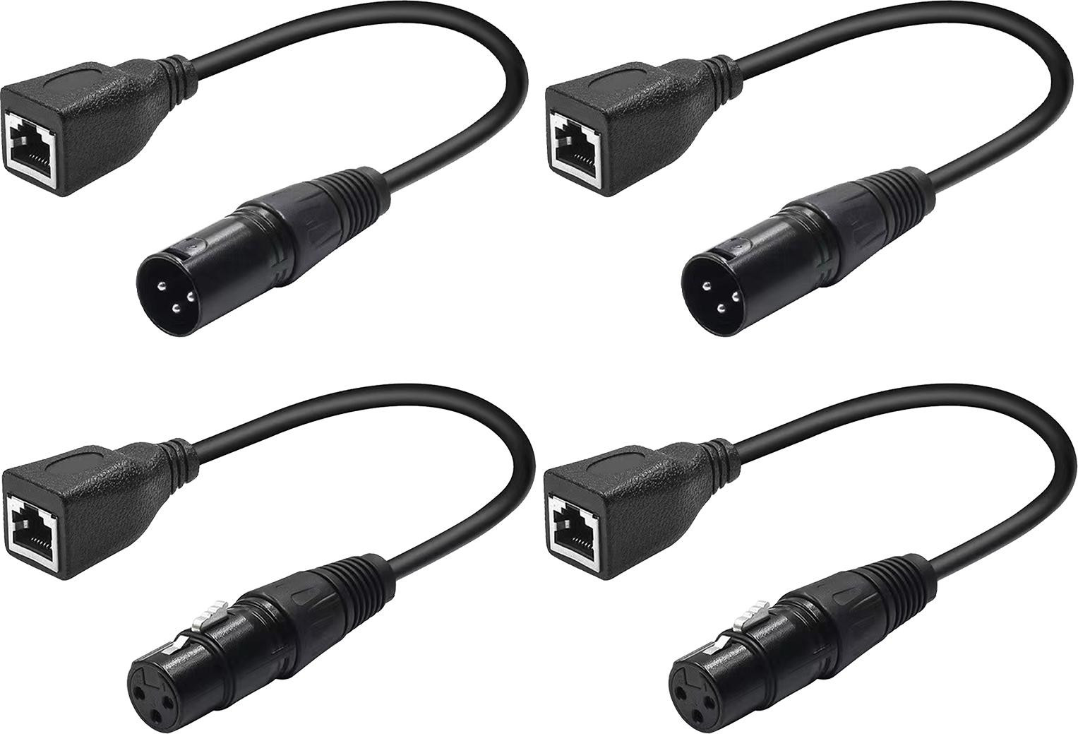 Cocosity XLR 3-polige naar RJ45 adapterkabel - DMX Ethernet adapterkabel met XLR mannelijke en vrouwelijke connectoren
