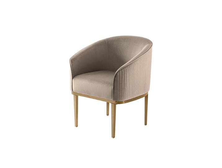 Ella Esszimmerstuhl - Taupe - Messing Basis