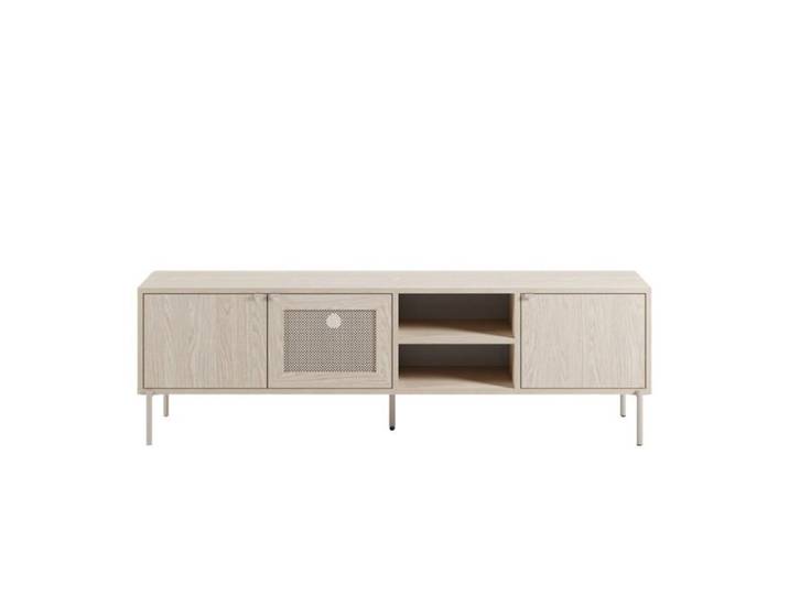 VIRA - Meuble TV 164cm en mélamine Beige