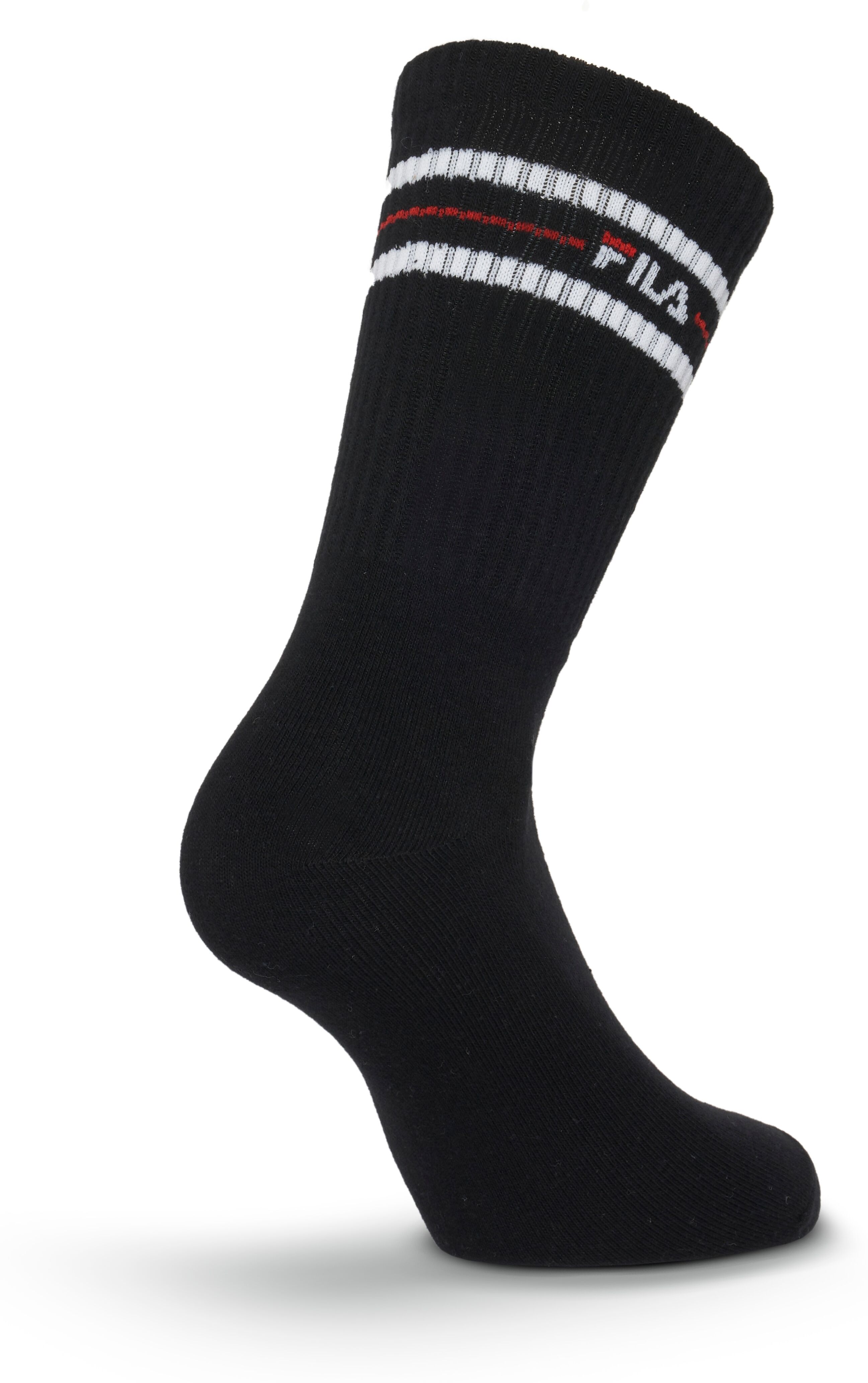 Socken FILA "UNISEX LIFESTYLE PLAIN SOCKS", Damen, Gr. 39-42, schwarz, Baumwollmischung, normal, Socken Socken, mit eingestricktem Logo schwarz 39-42