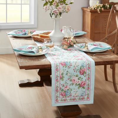 Threadmade Vintage Floral Garden Table Runner - 13x70