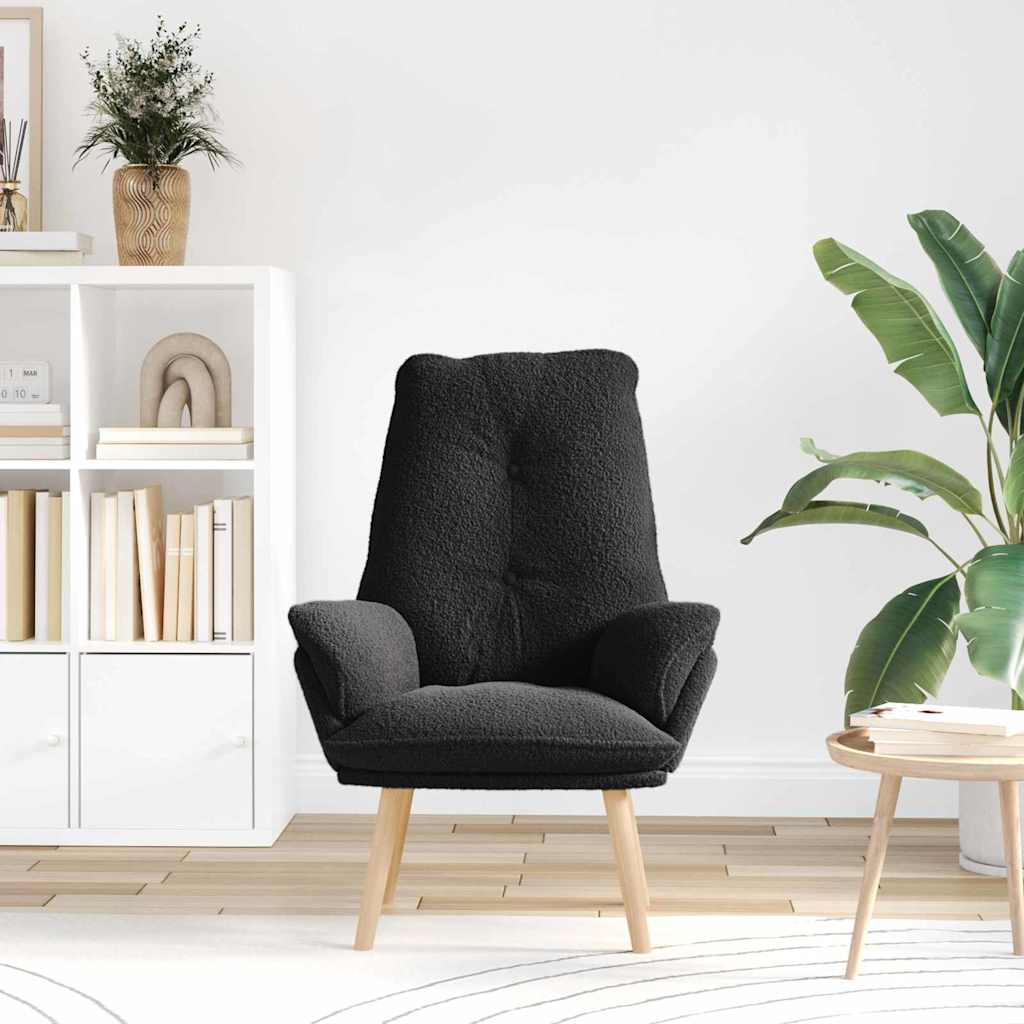 vidaXL fauteuil Noir 69 x 74 x 93 cm Tissu Sherpa