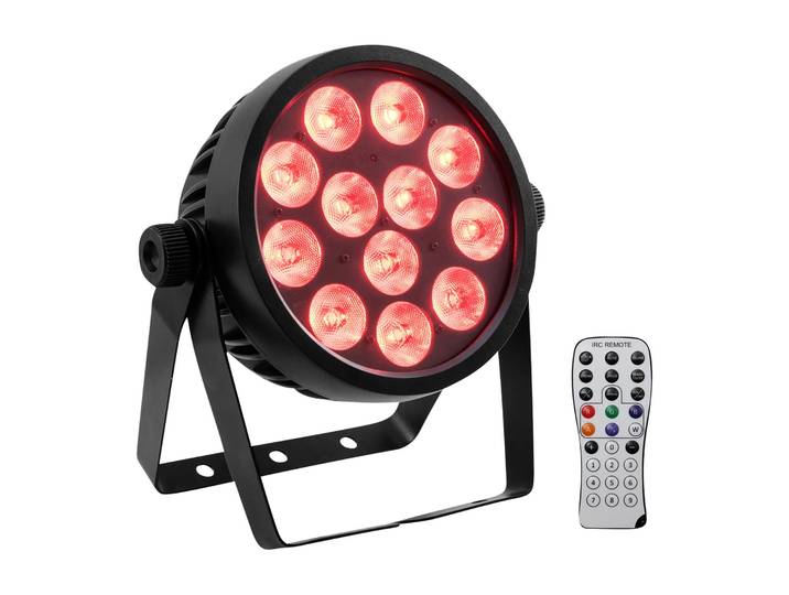 Steinigke Showtechnic EUROLITE LED 4C-12 Silent Slim Spot LED-Strahler Spot, dimmbar, schwarz, Metall