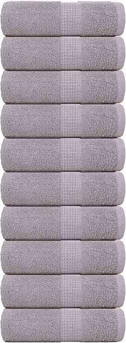 vidaXL FROGN Set van 10 washandjes - Grijs - 30 x 30 cm
