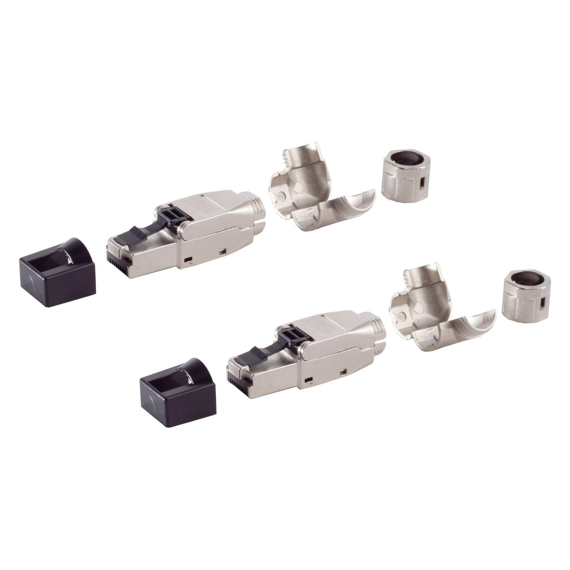 Shiverpeaks BASIC-S Netzwerkstecker, cat. 6A Tool-less RJ45 Stecker, werkzeuglos, Winkel, STP (Netzwerkkabel Stecker) (BS08-51003-2)