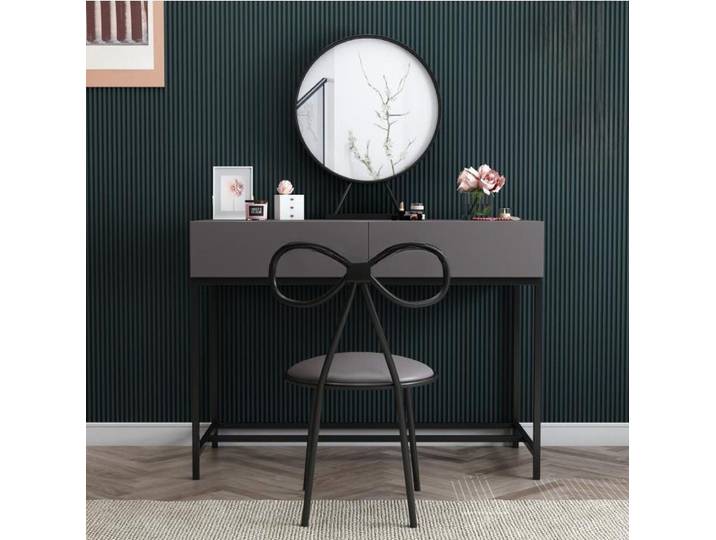 JVmoebel Schminktisch Luxuriöse Kommode aus echtem Holz mit schwarzlackierter Oberfläche, Made in Europa