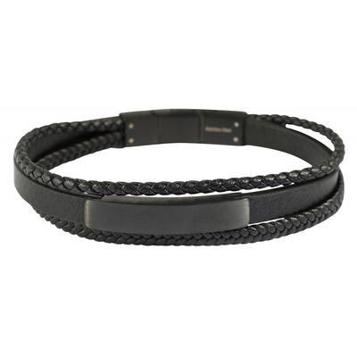 Edelstahlarmband ADELIA´S "Herren Armband aus Edelstahl" Gr. 19, schwarz, Armbänder, Herren, 19, Edelstahl, Edelstahlarmband
