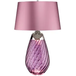 Elstead Lighting Lena Tischleuchte Pflaume Dual-Lit mit heidefarbenem Schirm