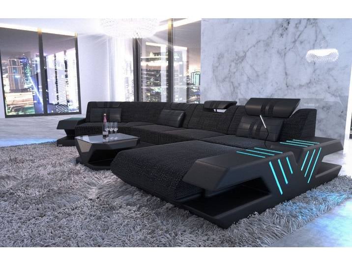 Designsofa Venedig C-Form aus Stoff