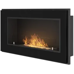 SOLOLED Frame 900 SimpleFire Einbau-Bioethanolkamin mit schwarzem Glas
