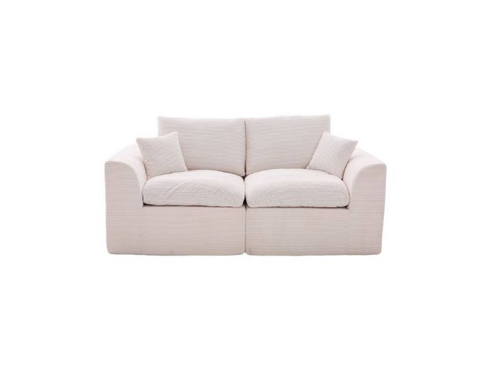 BlingBin Sofa Cord-Sessel modulares Einzelsofa mit Rückenkissen und Zierkissen, Sitzsack-Sofa Mit Ein großes und ein kleines Kissen 2 Teile, Zweisitzer sofa Sessel Komplett mit Kissen Freizeitsofa
