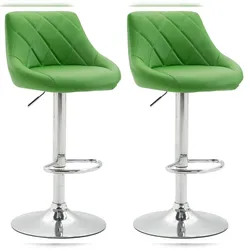 Proregal CHEFGASTRO 2er Set Barhocker CAPE VERDE Kunstleder Chrom HxBxT 83x46x49cm Kunstleder Grün Barstuhl