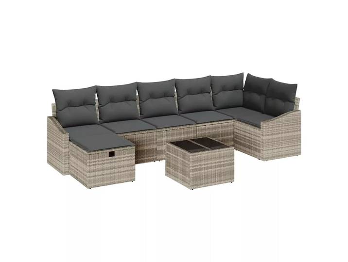 VidaXL - Sofa set poly-rattan, One Size, Silber