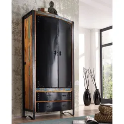 Schrank Altholz 90x43x180 mehrfarbig lackiert INDUSTRIAL #07