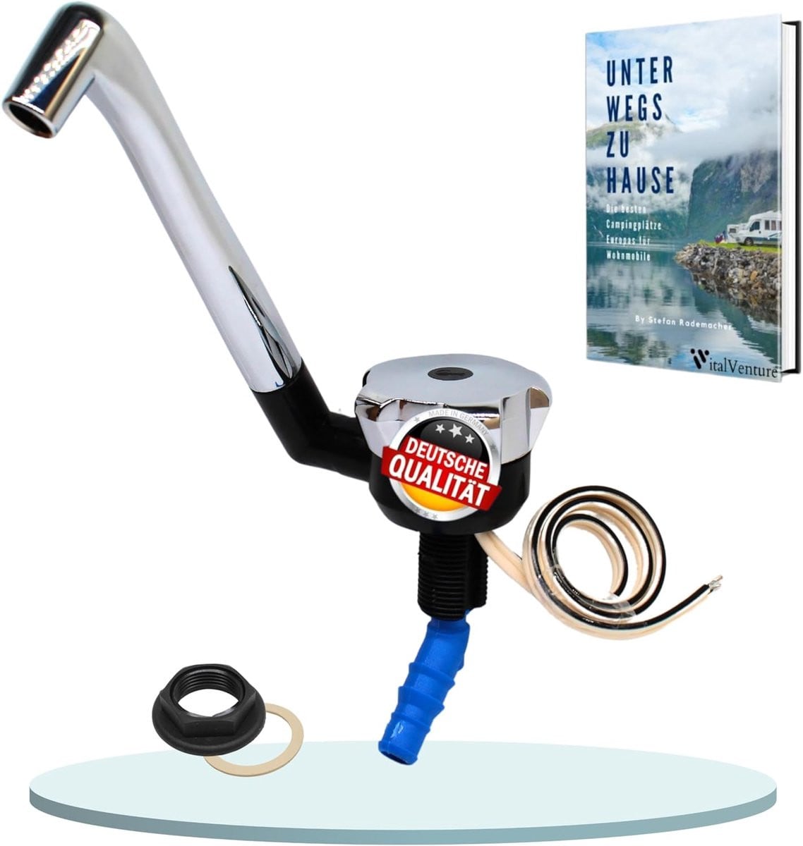 Moderne Chrome Single Lever Compacte Campingkraan met 10 mm Aansluiting voor Keuken, Badkamer of Tuin