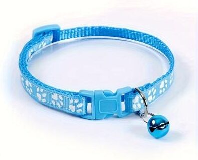 Quick Pick Pro Colorful Cat Collar With Bell Adjustable Kitten Collar For Stylish Everyday Comfort blue