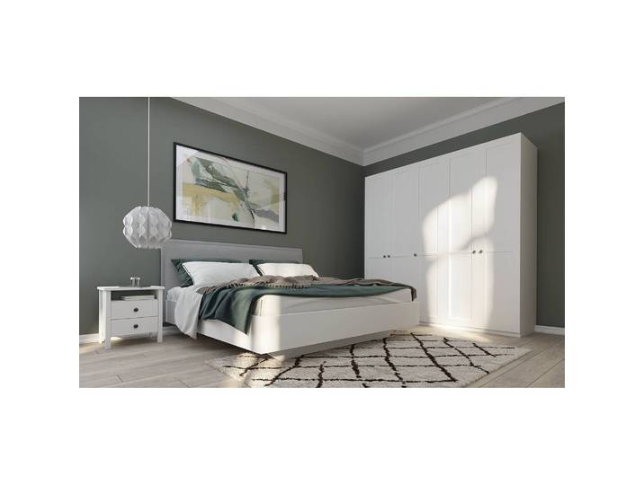 Armoire country 225 x 222cm Blanc/Blanc alpin Basic