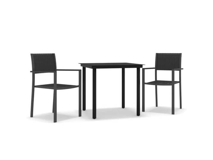 VidaXL - Garten-essgruppe plastik, One Size, Schwarz