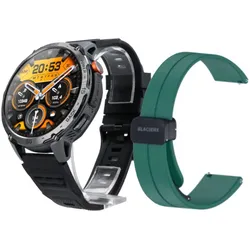 Neuer Smartwatch GlacierX Monument GX-MC69 + Silikon-Magnetverschluss Waldgrün Malachit 22mm