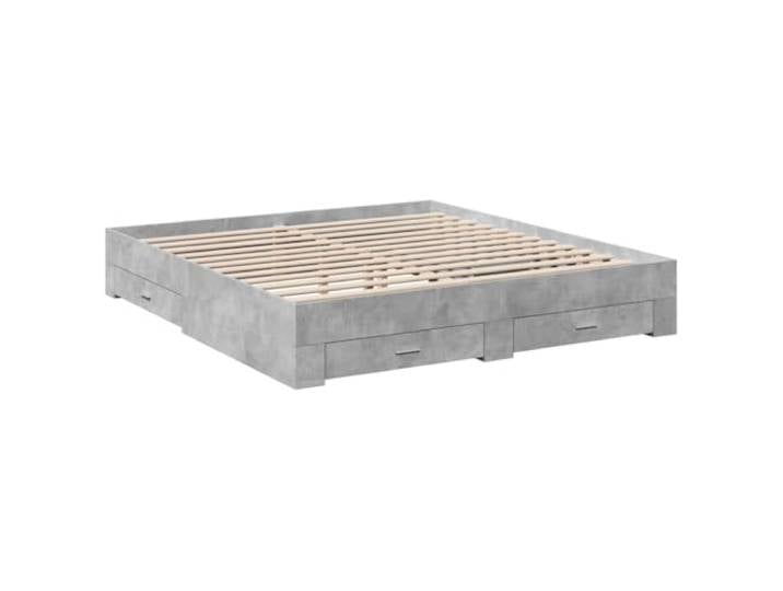 vidaXL Bettgestell mit Schubladen Betongrau 180x200 cm Holzwerkstoff