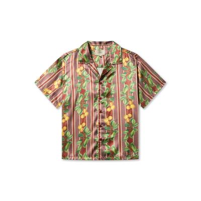 Langarmhemd PAS DE MONACO "Pas De Monaco FRUITS CUBAN SHIRT", Herren, Gr. S, US-Größen, fruits, 100% Polyester, mehrfarbig, normal, Hemden