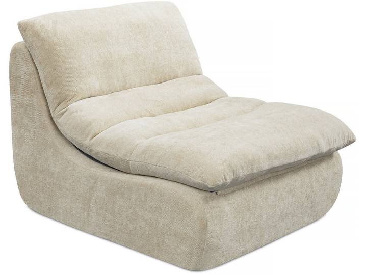 Chauffeuse en tissu texturé Candela - 81 x 96 x 75 cm - Beige